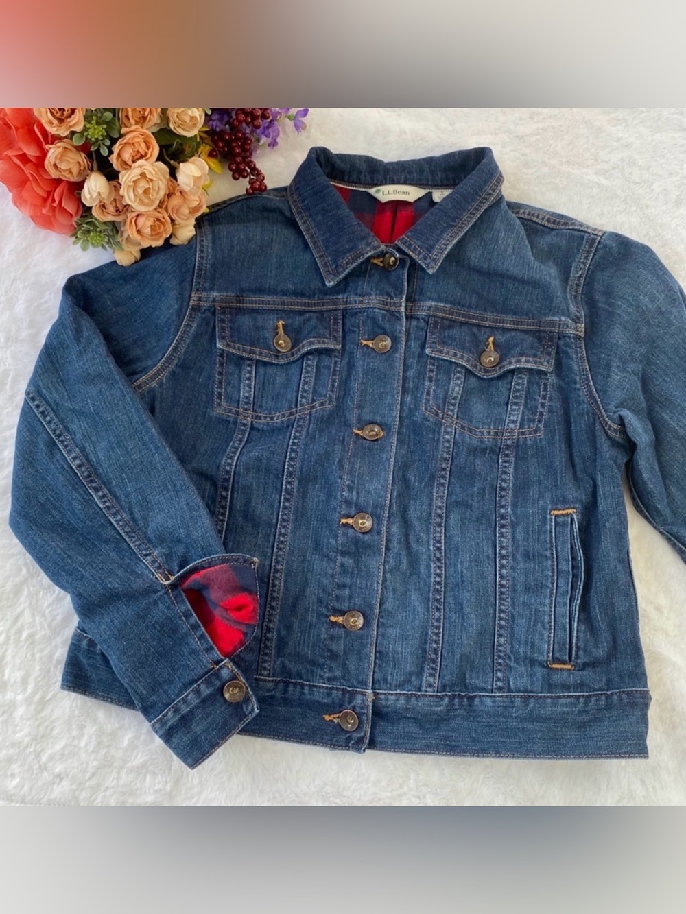 L.L. Bean Lined Denim Jean Jacket Small